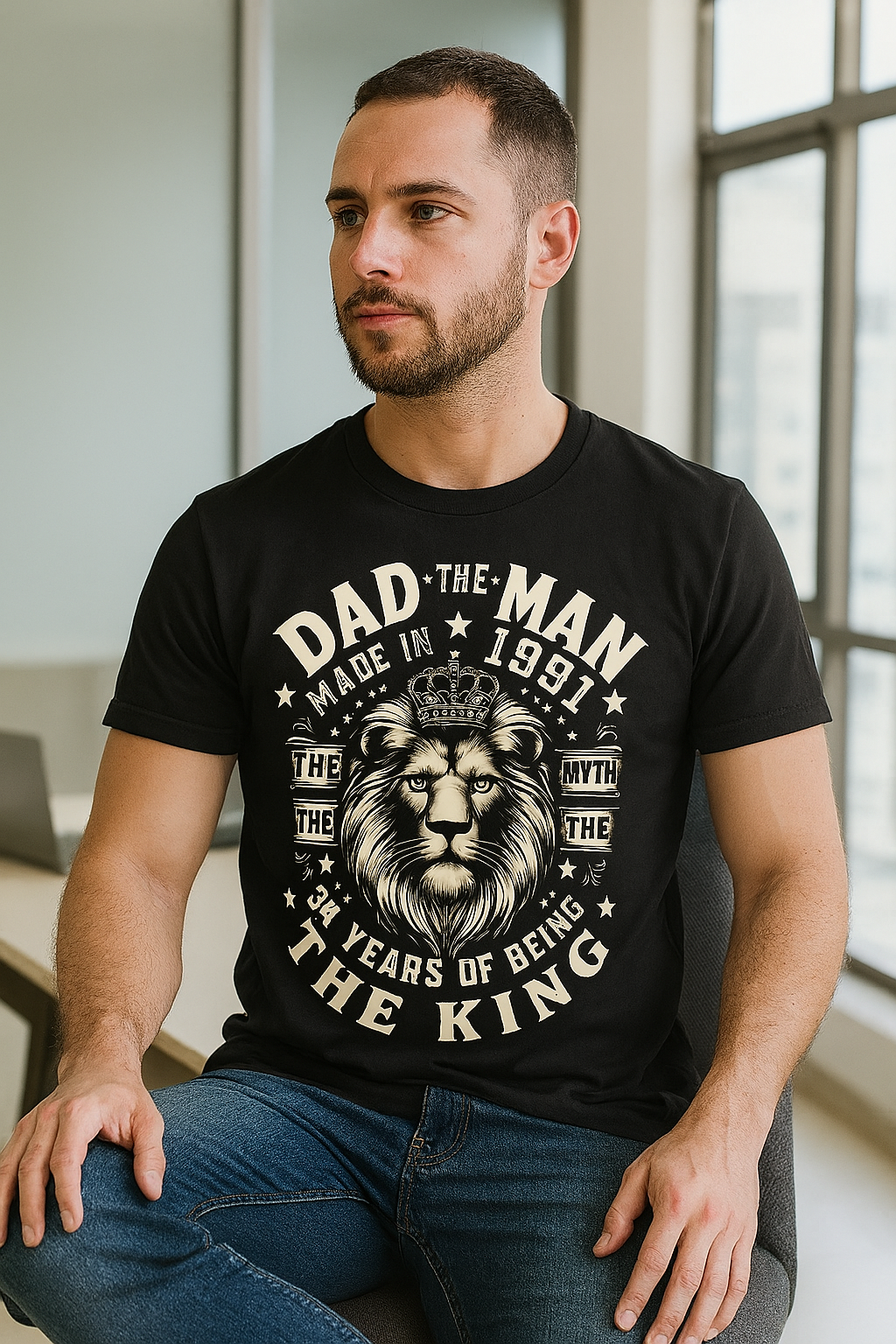 Lion Crown Dad T-Shirt | The Legend