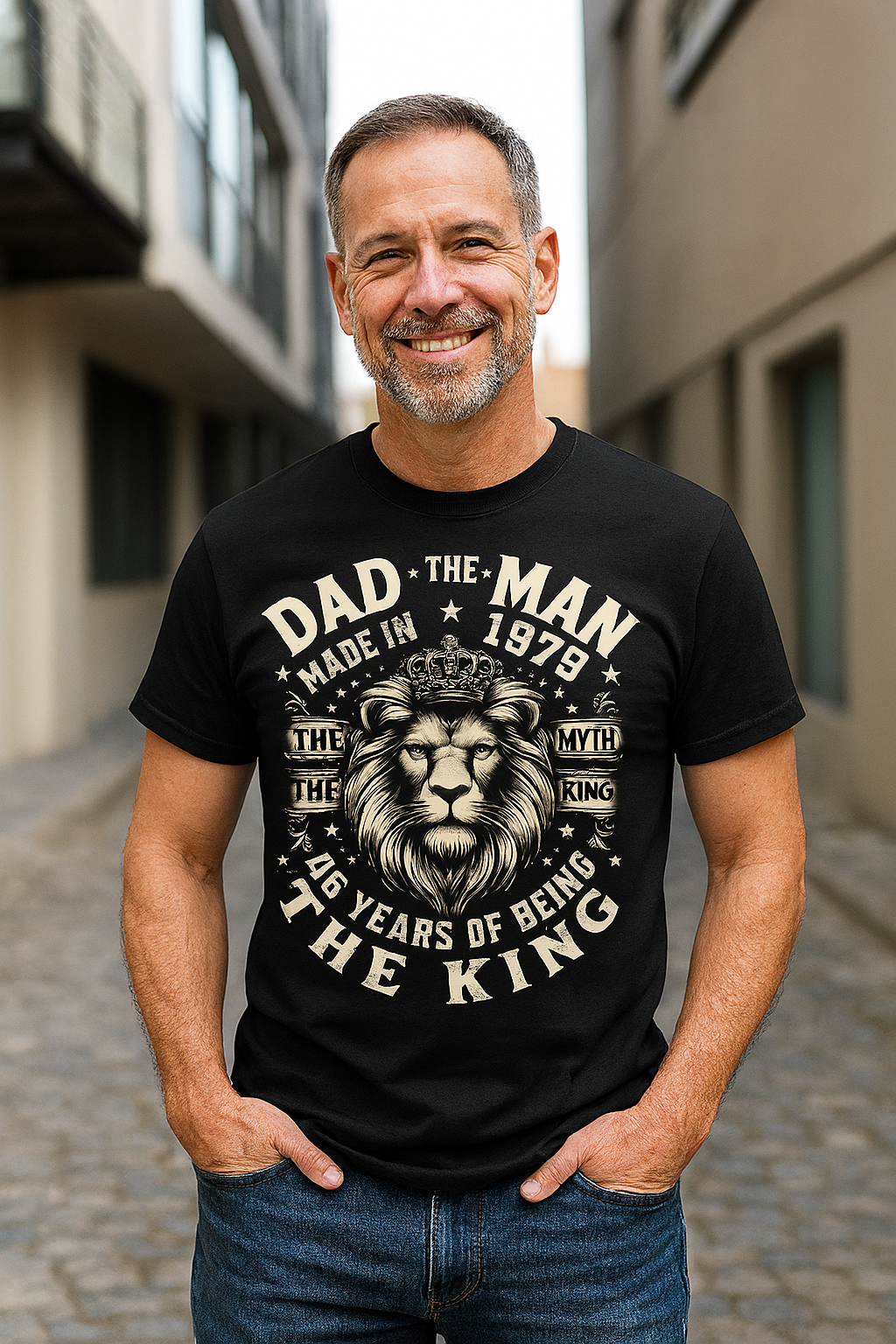 Lion Crown Dad T-Shirt | The Legend